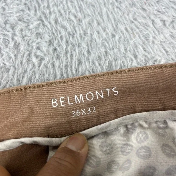 Mugsy Jeans Belmots Tan Khaki Straight Leg Casual Pants Mens 36x32 - Picture 5 of 16